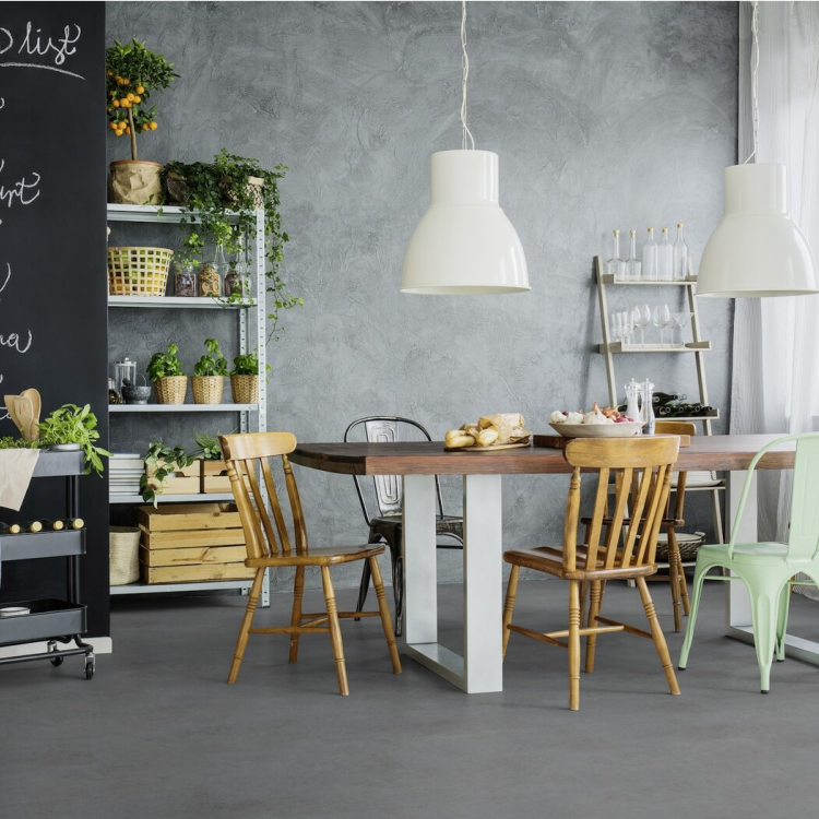 Dalle rectangulaire de sol PVC effet béton clipsable brickell dark Gerflor - 60.2 cm x 29.8 cm x 0.34 cm