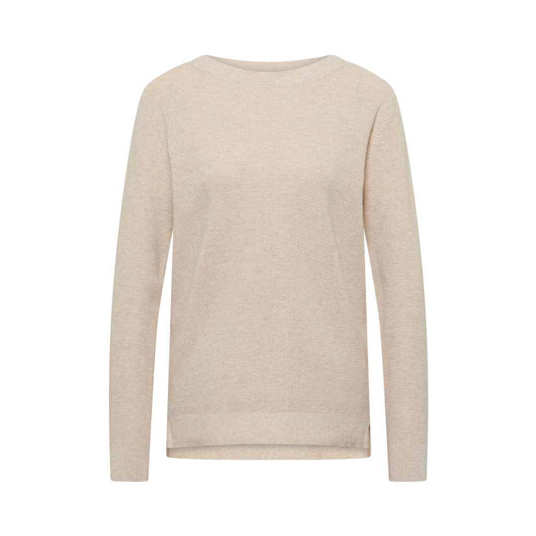 cecil Feinstrick Strukturpullover Baumwolle-Viskose Egg Beige Melange