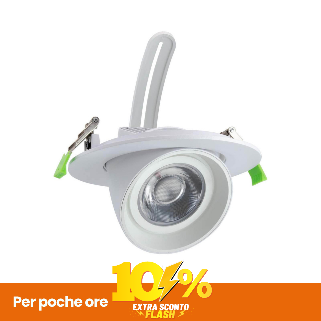 Faro LED Da Incasso 44W Orientabile Foro Ø160Mm Bianco-Driver Philips Colore Bianco Caldo 2.700K-image