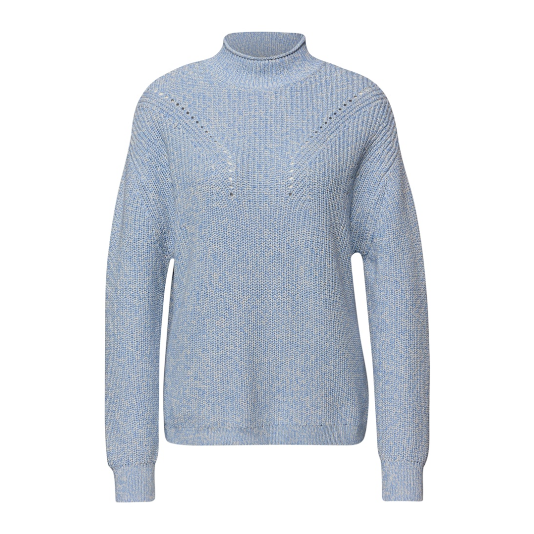 Street One Turtleneck Pullover Baumwolle Frosted Blue