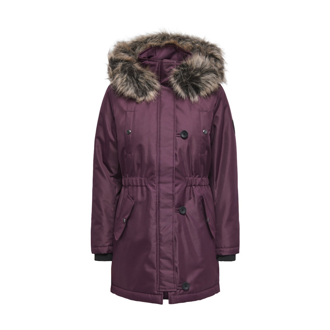 Only Only Damen Parka Polyester Schwarz