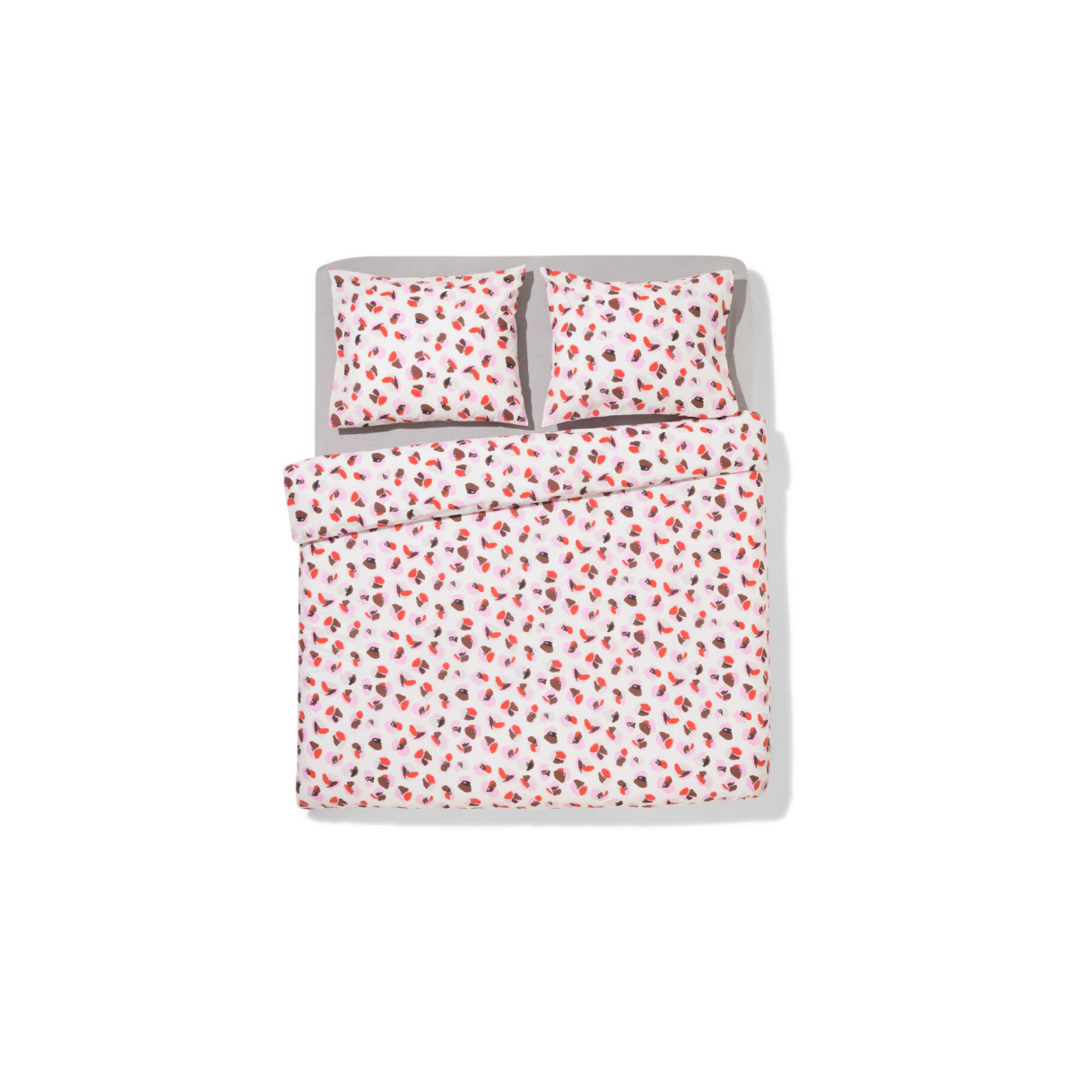 HEMA HEMA Dekbedovertrek 200x200/220cm Zacht Katoen Bloemen (roze)