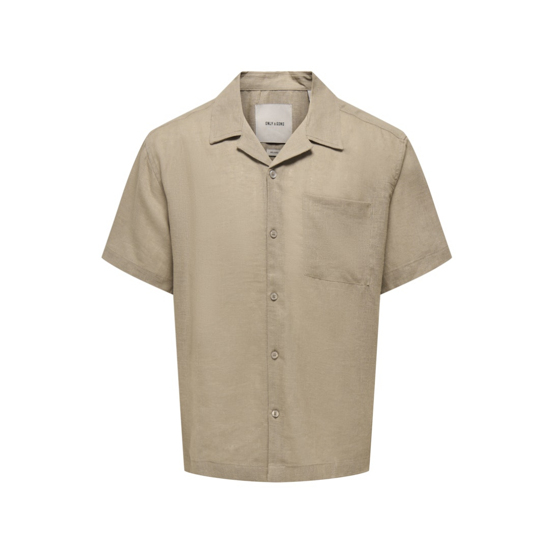 Only & Sons - Herren Kurzarmhemd - Beige - Größe: S - bei Tara-M