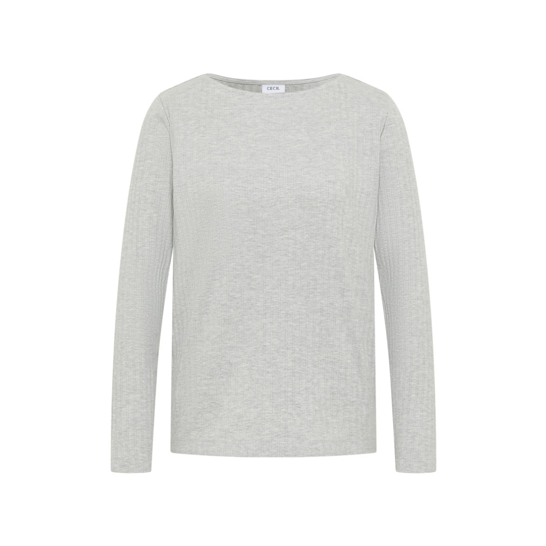 Cecil - Damen Langarmshirt - luna grey melange - Größe: S - bei Tara-M