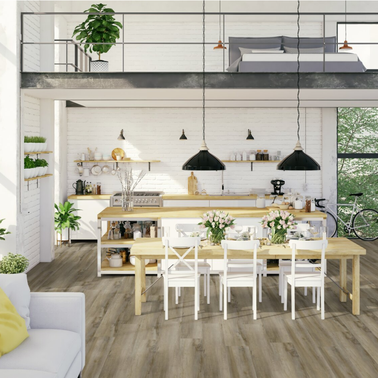 Lame de sol PVC effet bois clipsable madina taupe Gerflor - 125 cm x 22.9 cm x 0.57 cm