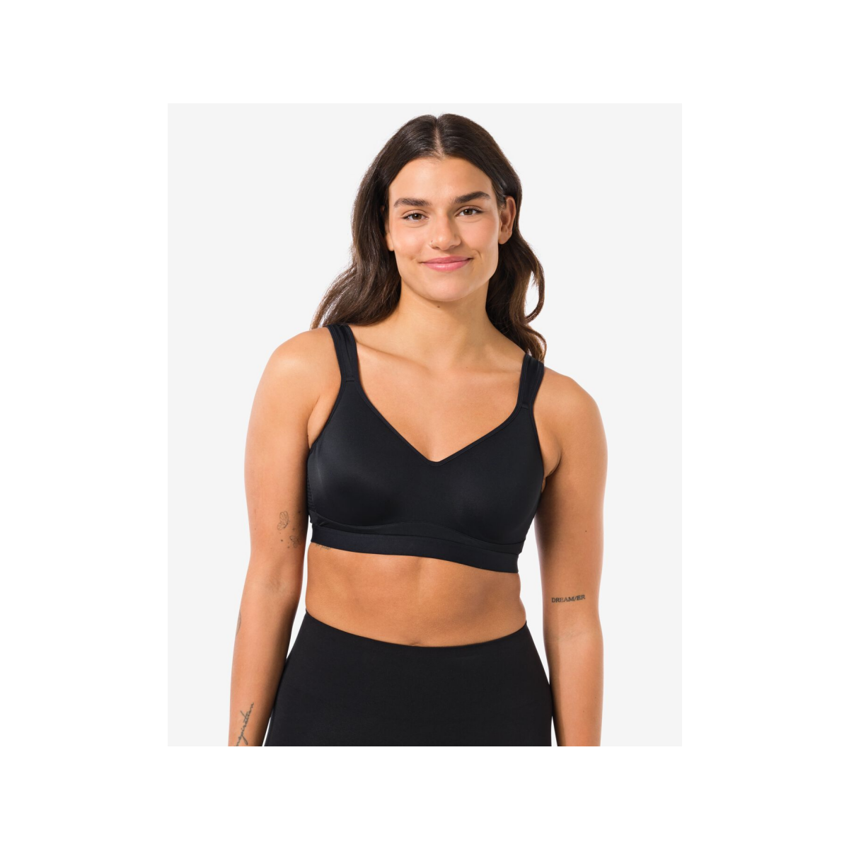 HEMA Voorgevormde sportbh heavy support met beugel B-F zwart (zwart)