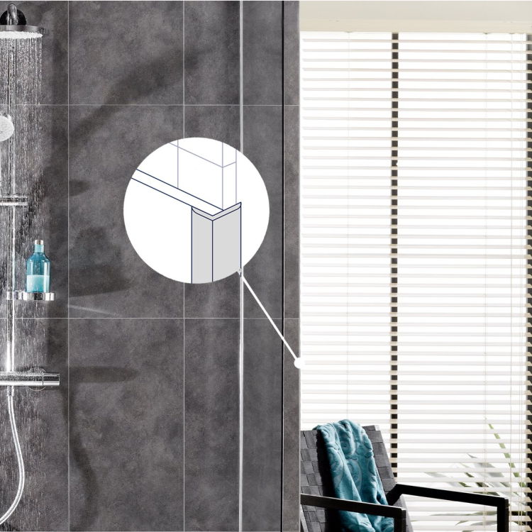 Profile mural alu  angle exterieur profile en l alu pour Senso Wall Gerflor - 260 cm x 1.2 cm x 0.16 cm