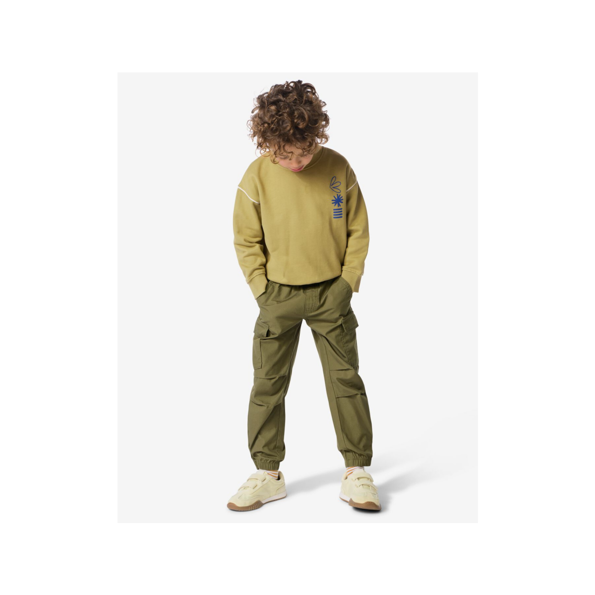 HEMA Kinderbroek cargo olijf (olijf)