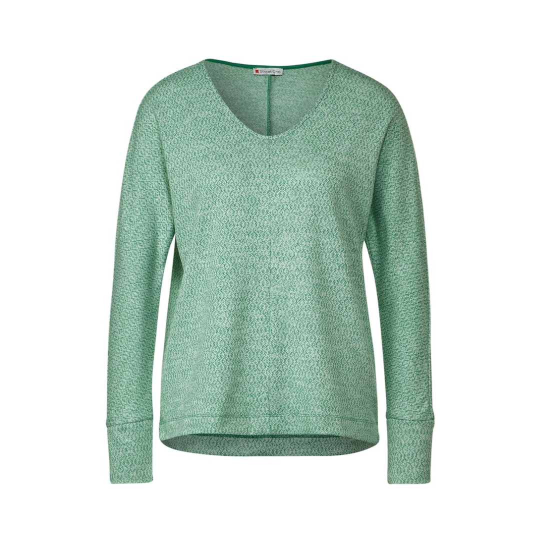 Street One - Damen Langarmshirt - Grün - Größe: 40 - bei Tara-M
