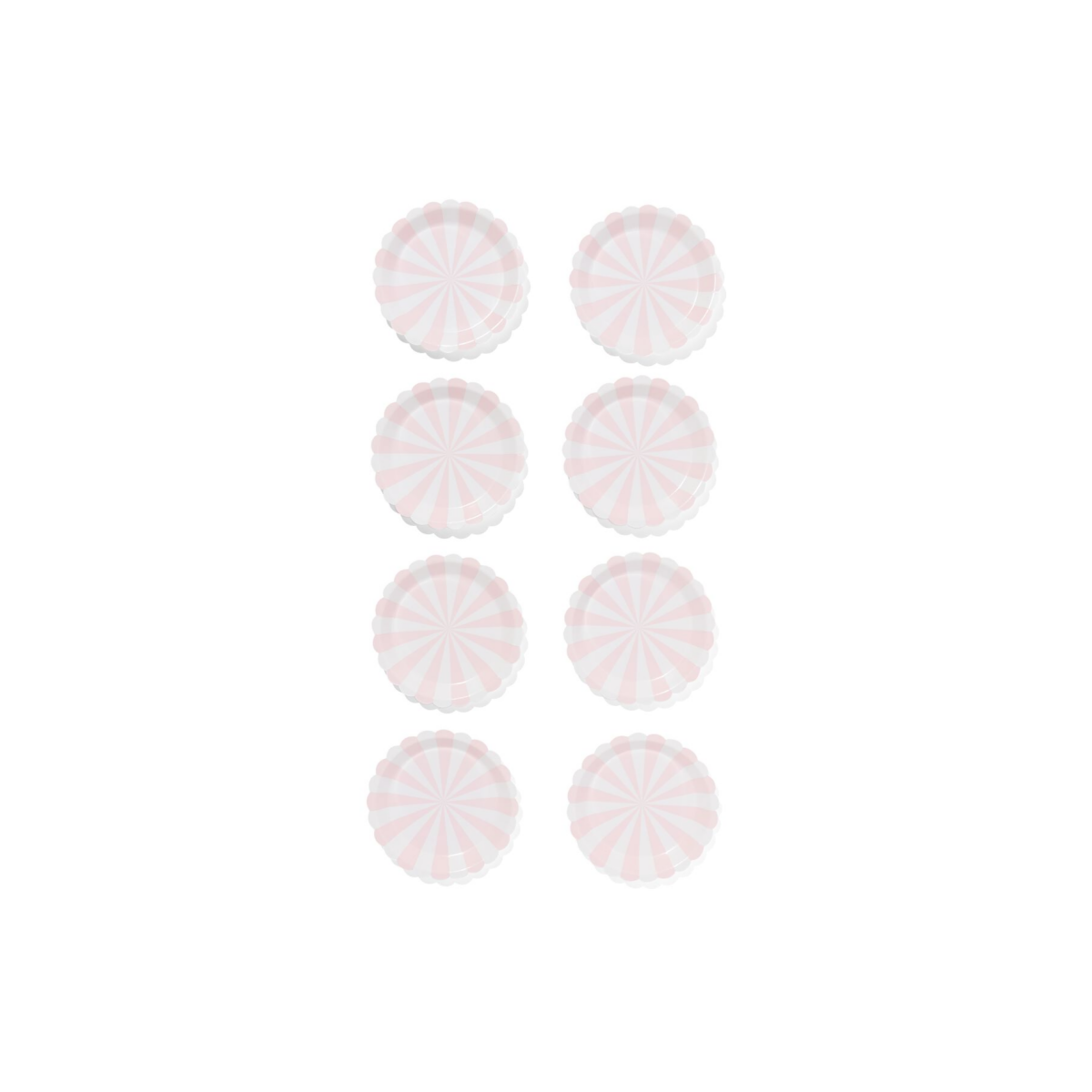 HEMA Gebaksbordje lichtroze streep 8 stuks (roze)