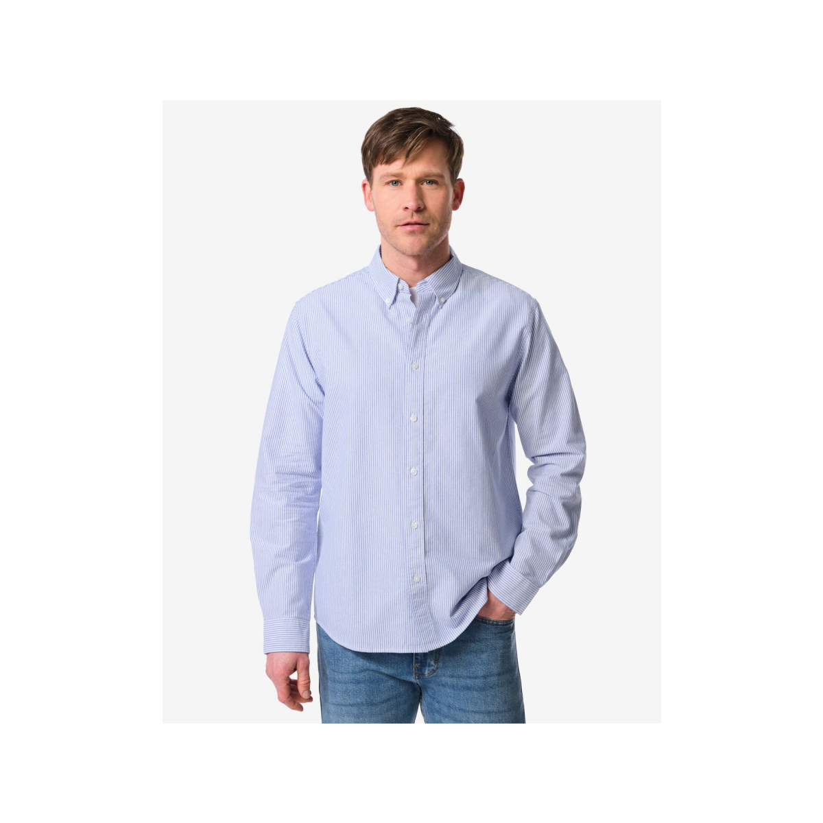 HEMA Herenoverhemd Scott blauw (blauw)