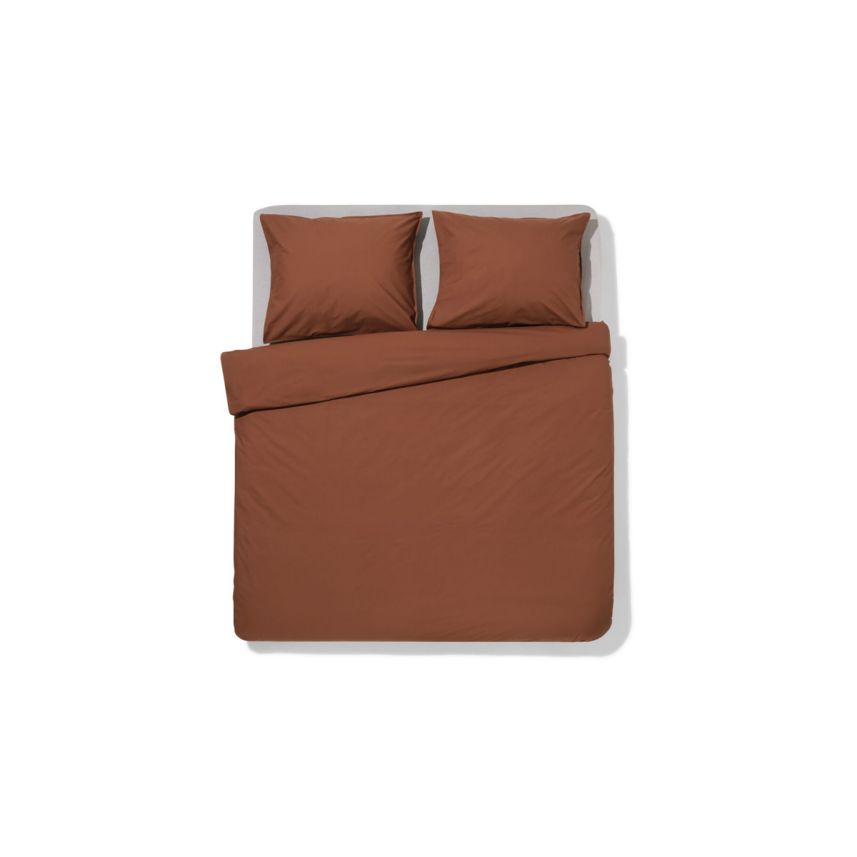 HEMA HEMA Dekbedovertrek 240x200/220cm Katoen Percal Bruin (bruin)