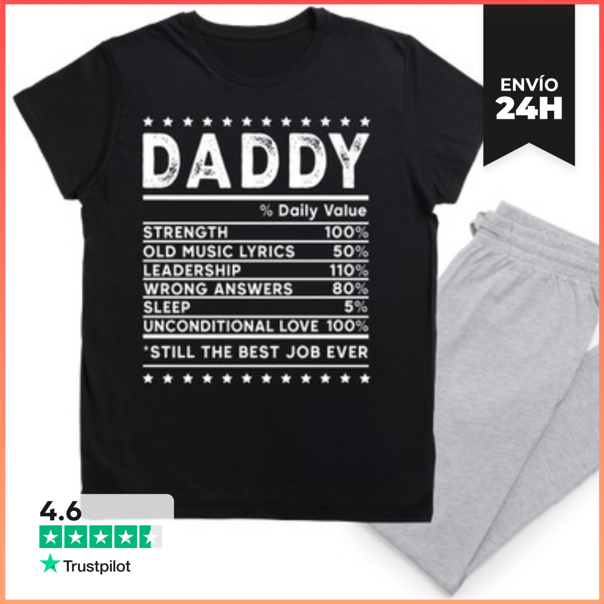 Pijama DADDY DAILY VALUE BEST JOB EVER laTostadora