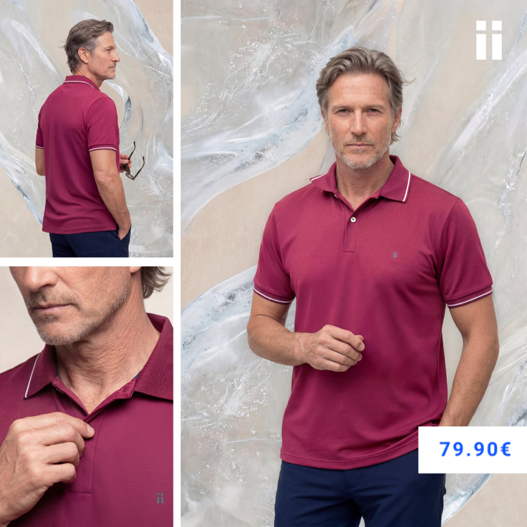Polo manga corta hombre morado Ice
