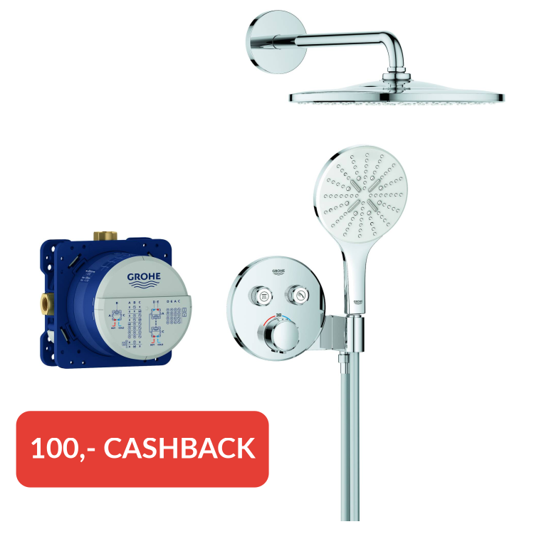 Grohe Precision SmartControl inbouw regendoucheset met 4 straalsoorten rond Ø31cm chroom