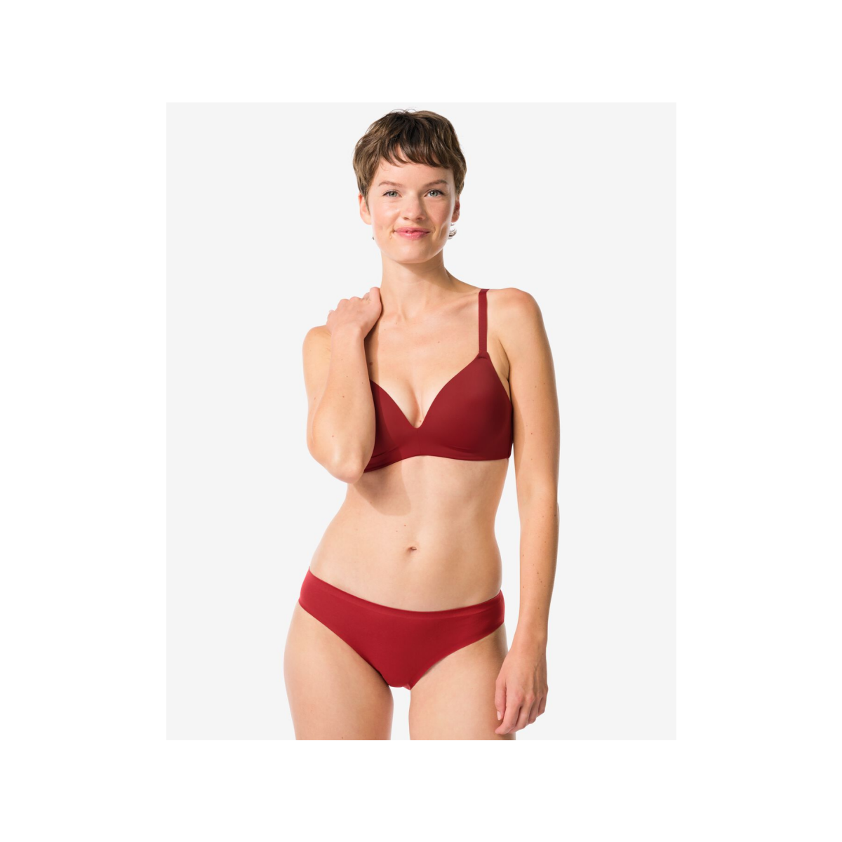 HEMA Damesslip second skin micro donkerrood (donkerrood)