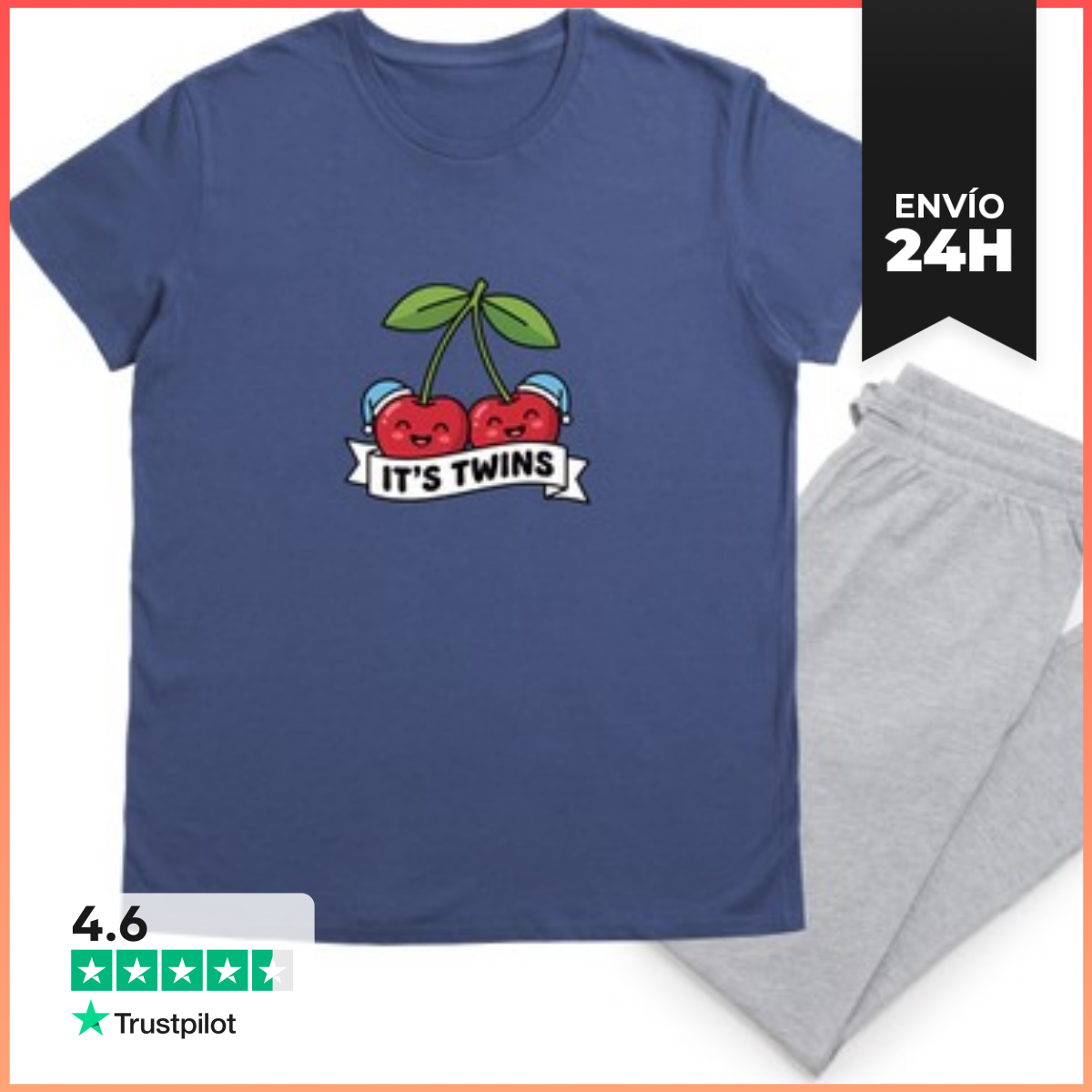 Pijama Gemelos De Cereza Anuncian Embarazo De Niños LaTostadora