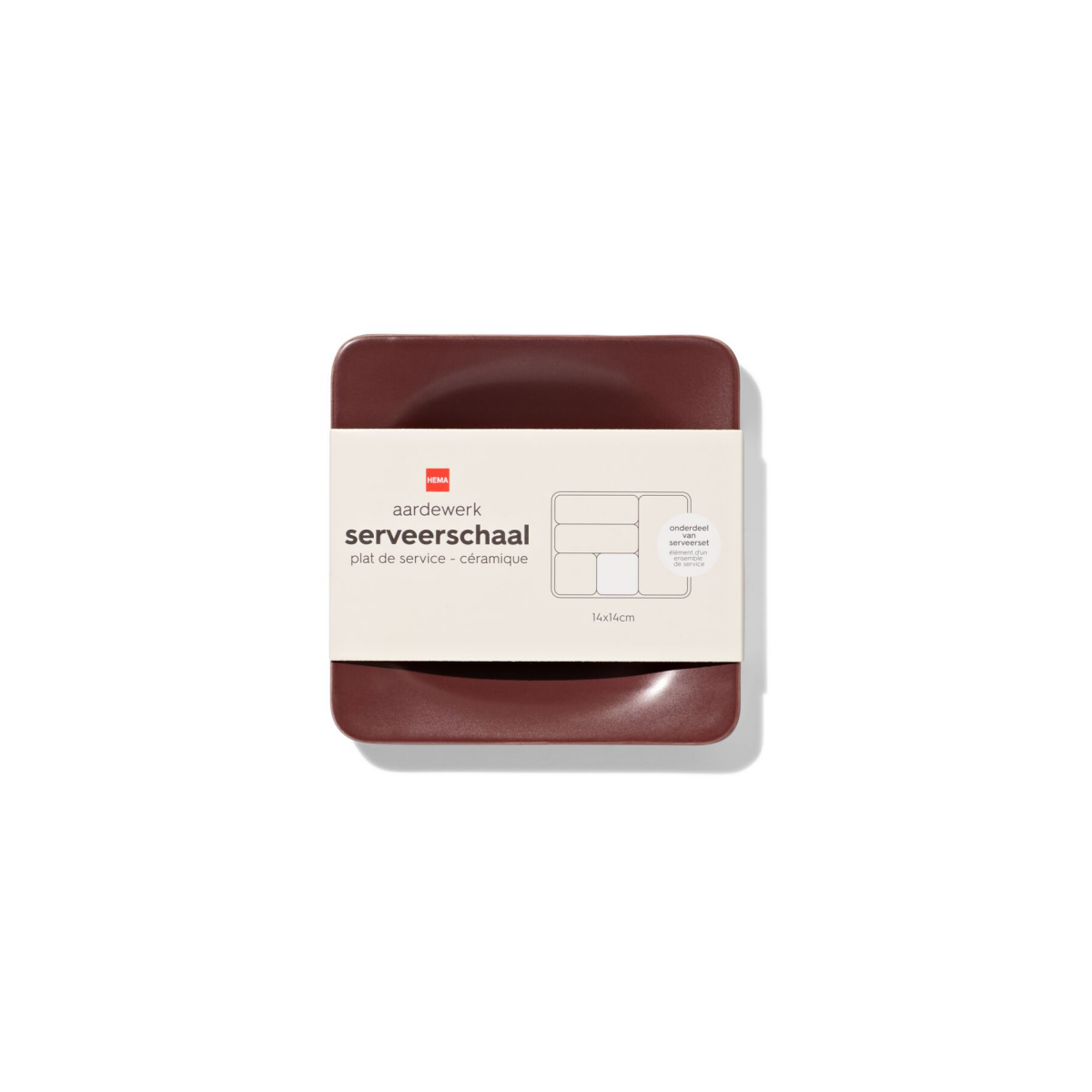 HEMA HEMA Borrelplank 14x2.2cm Aardewerk Bordeauxrood (bordeauxrood)