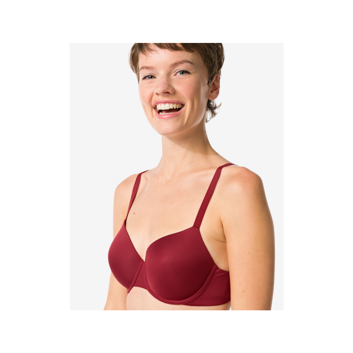 HEMA Voorgevormde bh met beugel donkerrood (donkerrood)