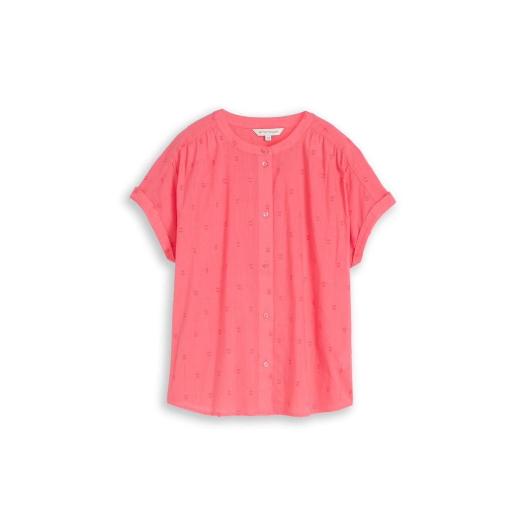 Tom Tailor - Damen Kurzarmbluse - soft coral pink - Größe: 40 - bei Tara-M