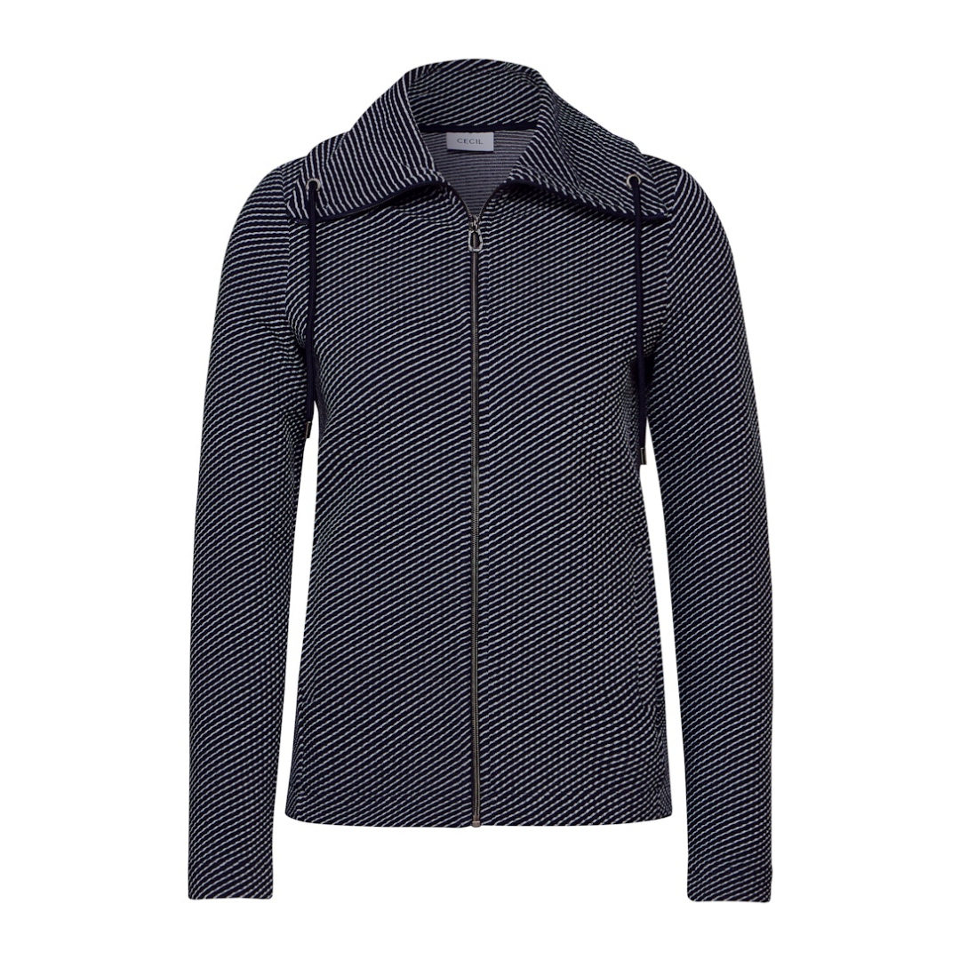 cecil Jacke Two-Tone Ottoman Baumwolle-Polyester-Esasthan Blau