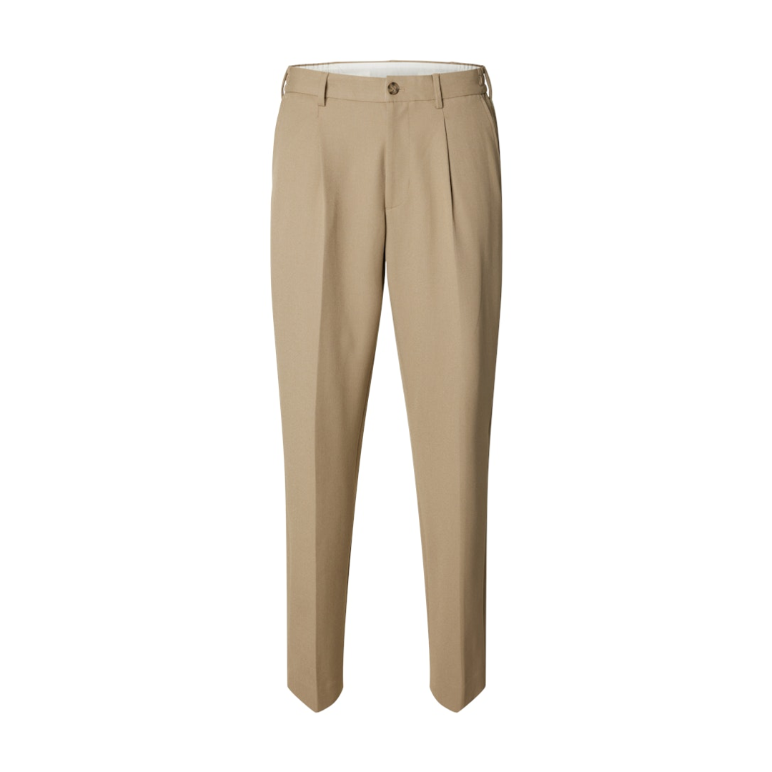VAN GRAAF Selected Herren Melange Bundfaltenhose Beige, Mittel - Bild 2