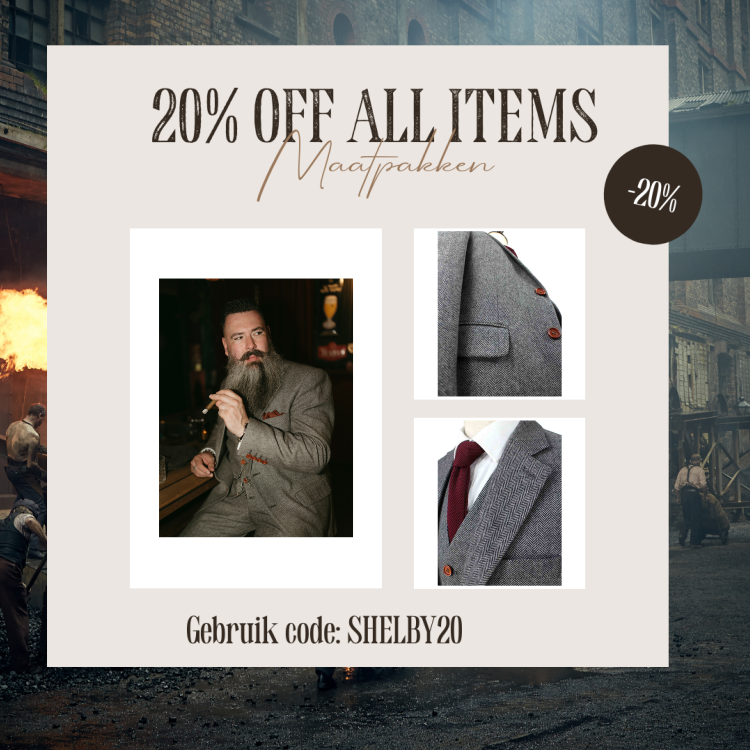 Maatpak Voor Heren | 3-delig Pak | Grijs Visgraat | Thomas Shelby | Peaky Blinders | Peaky Blinders