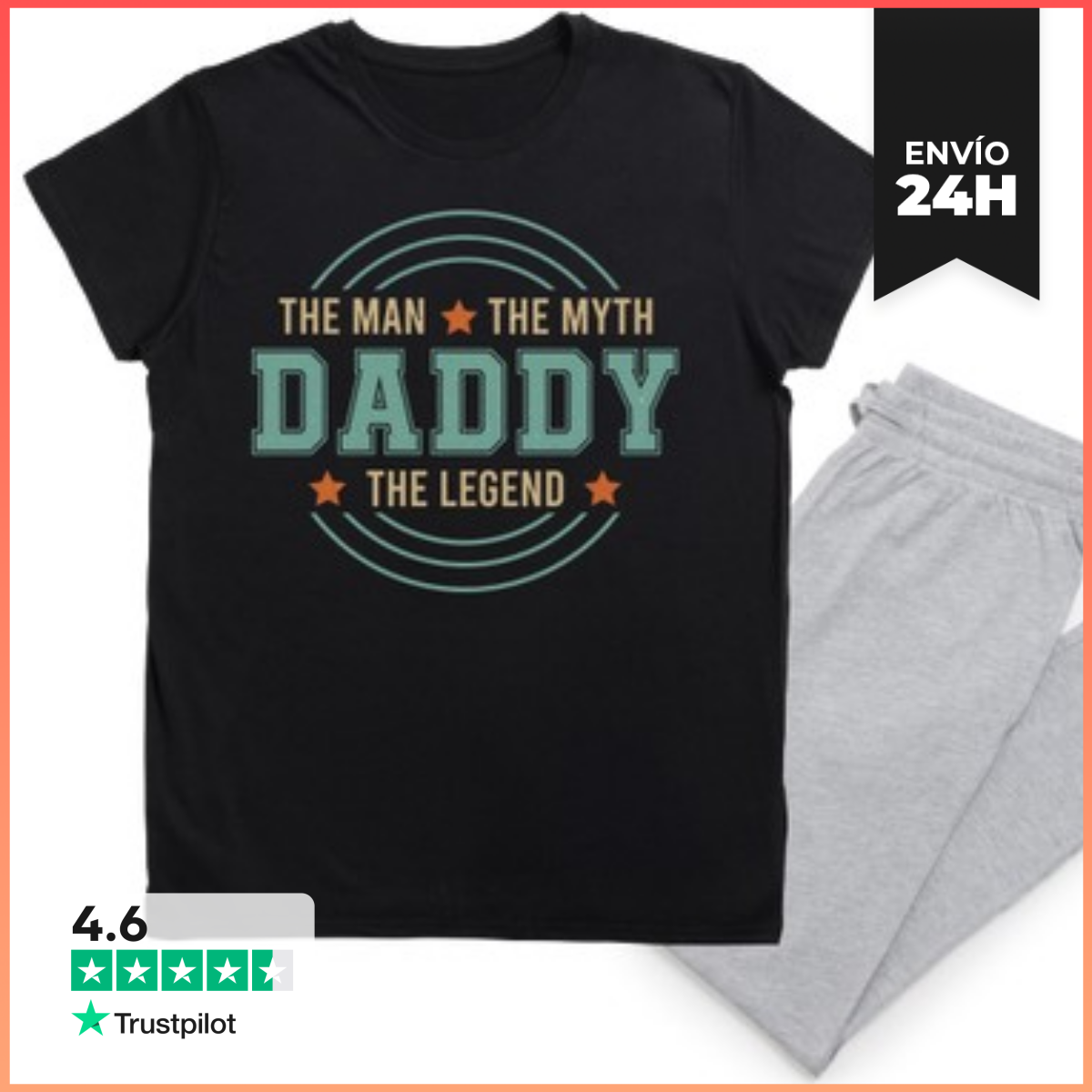 Pijama DADDY THE MAN THE MYTH THE LEGEND laTostadora