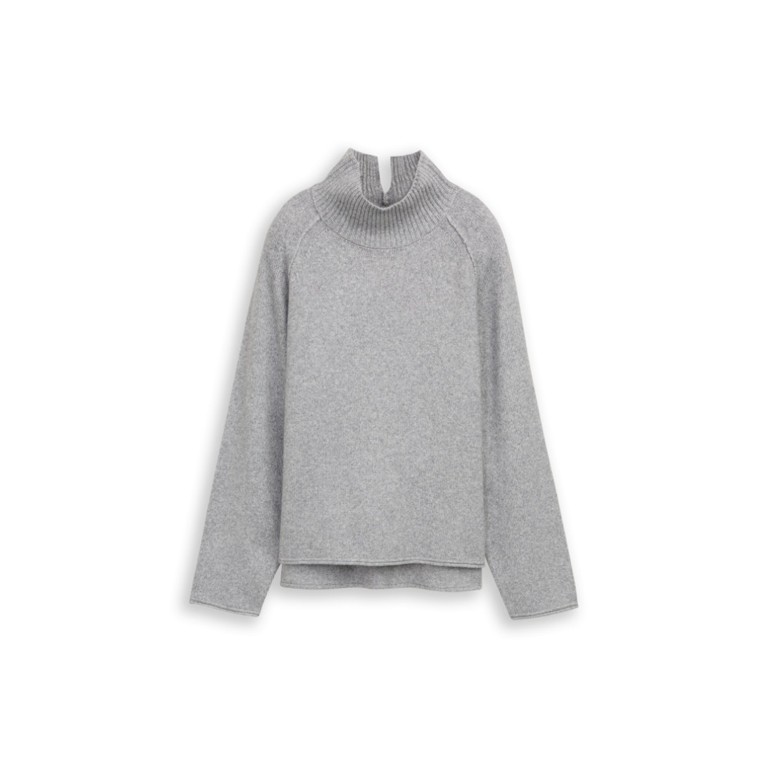 Tom Tailor - Damen Pullover - medium silver grey melange - Größe: XXL - bei Tara-M