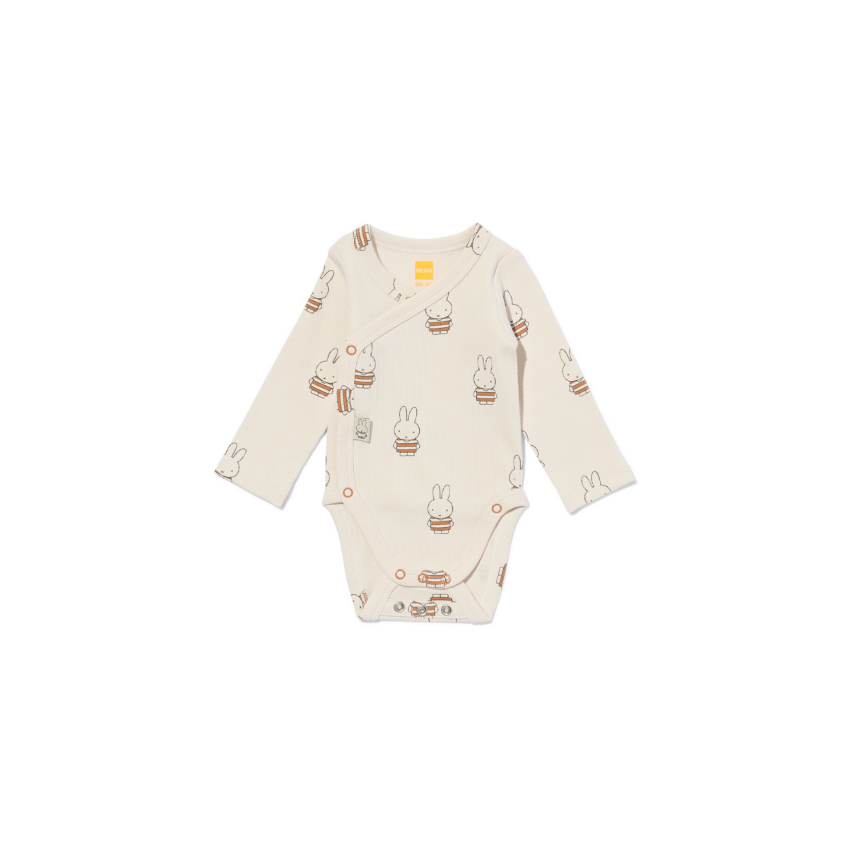 HEMA HEMA Nijntje Meegroei Overslagromper Rib Met Stretch Ecru (ecru)