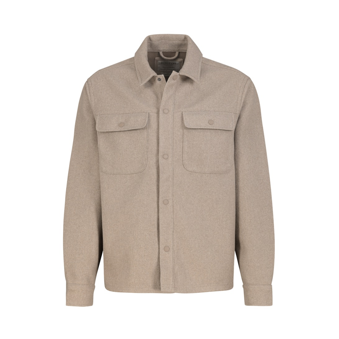 Eight 2 Nine - Herren Langarmhemd - beige melange - Größe: L - bei Tara-M