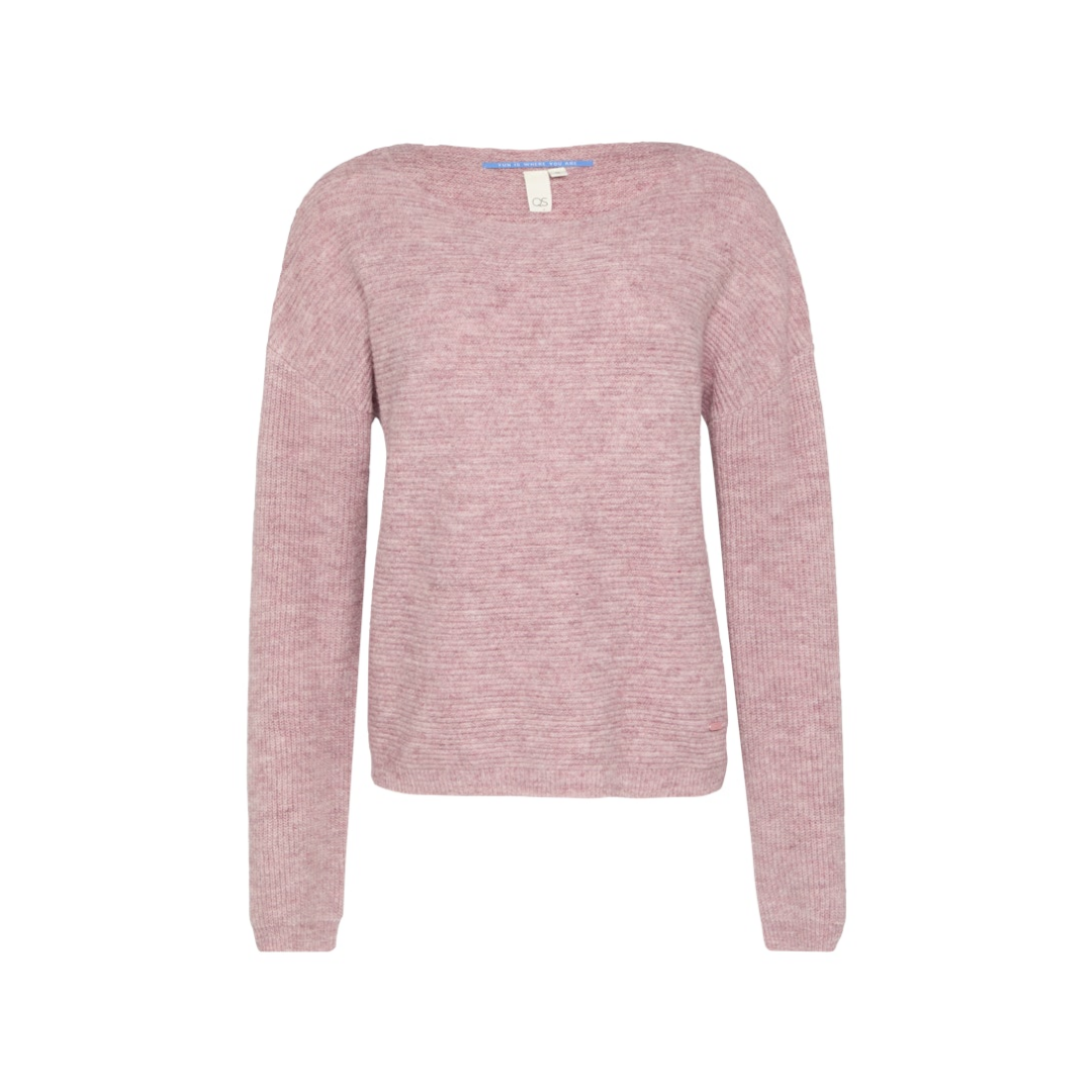 QS Strickpullover U-Boot Polyester-Polyacryl-Polyamid-Elasthan-Wolle Rosa