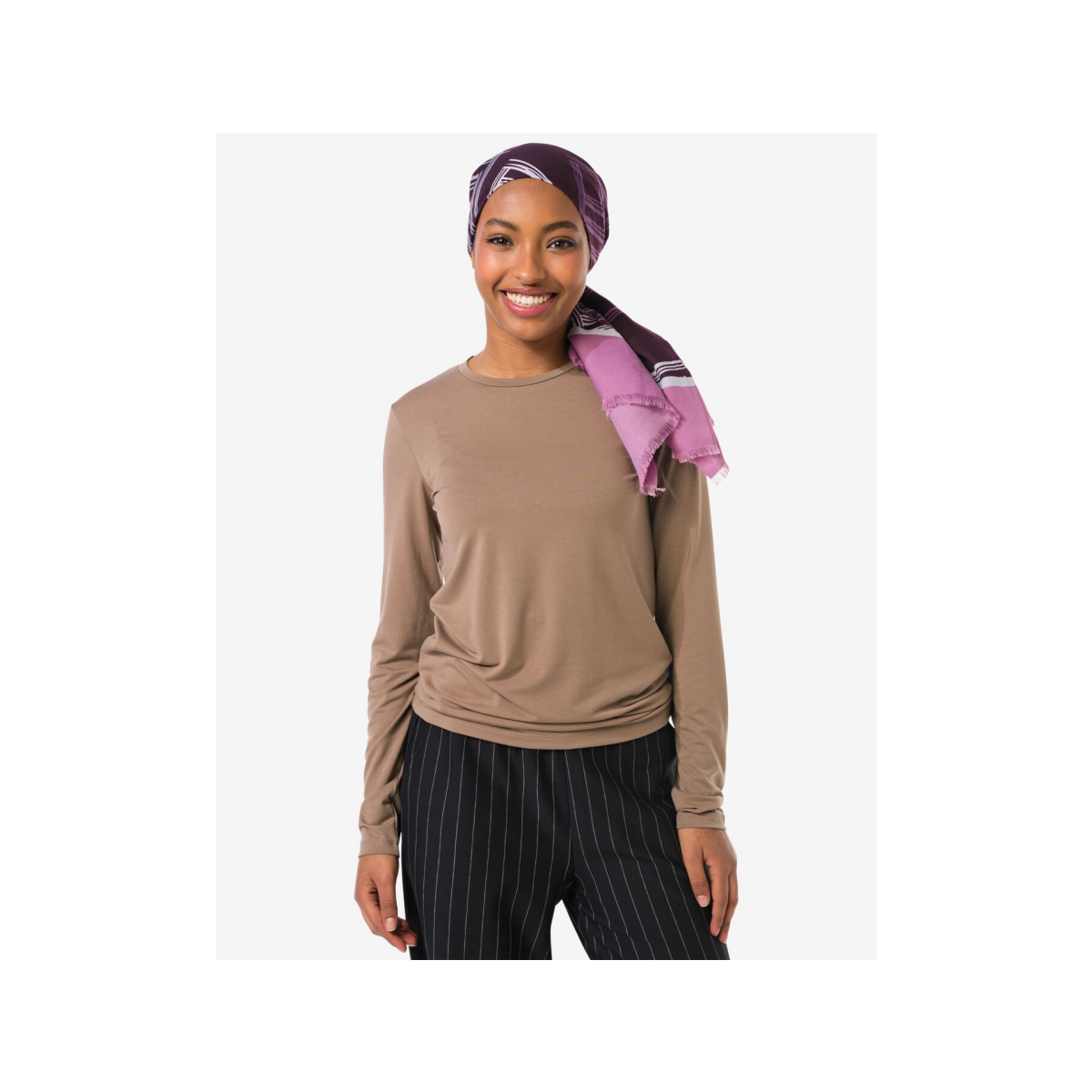 HEMA Dames T-shirt Lona jersey taupe (taupe)