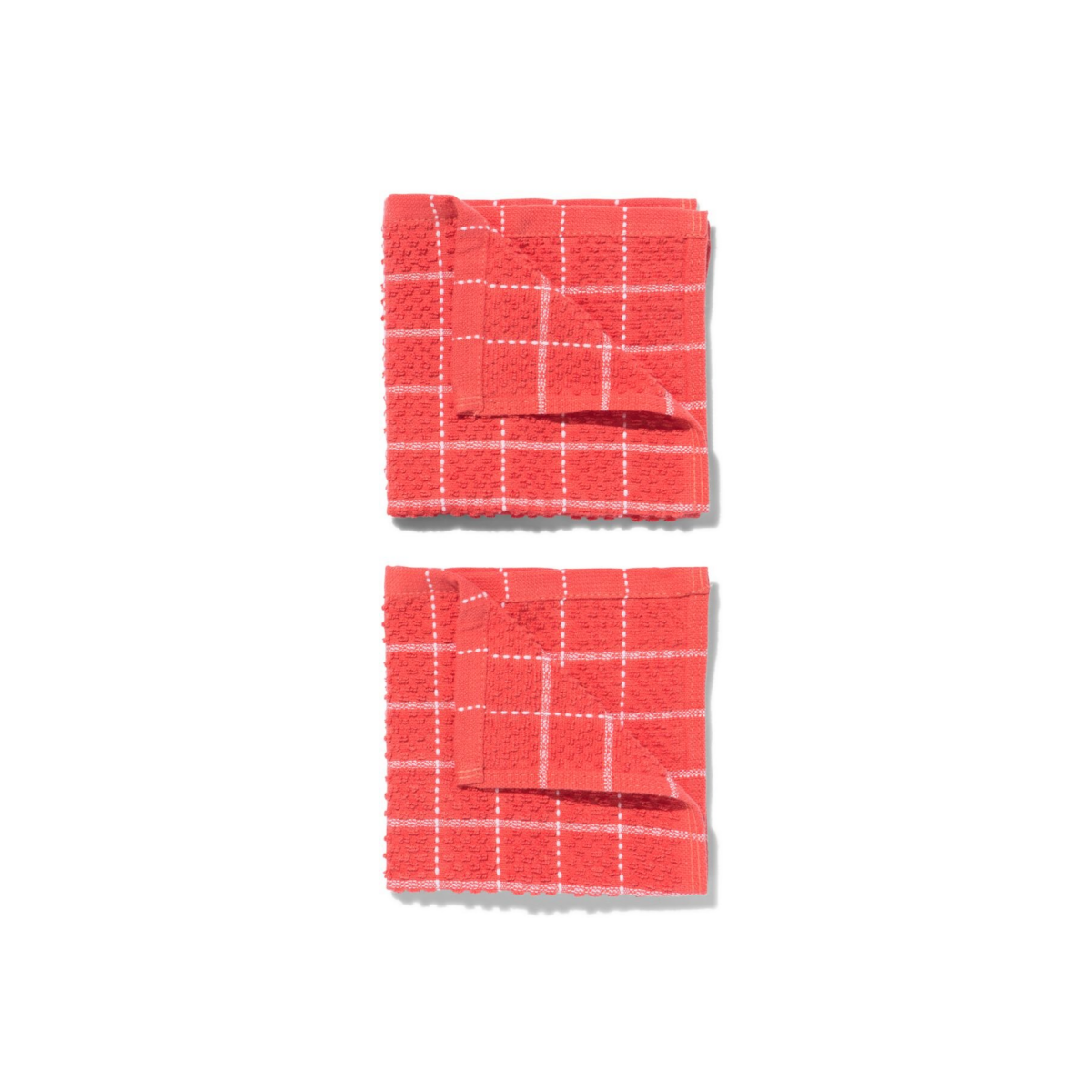 HEMA HEMA Vaatdoekjes 30x30 Katoen Rood - 2 Stuks (koraal)