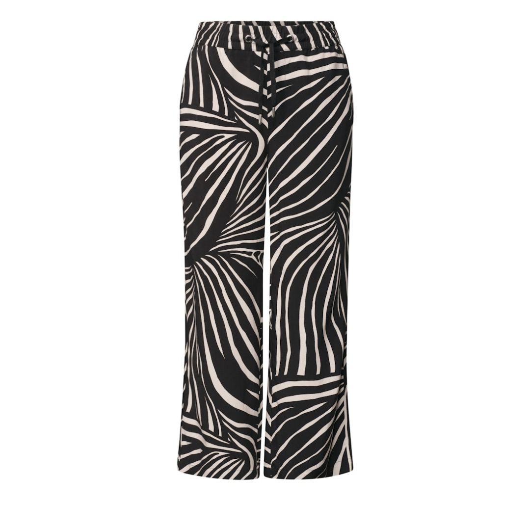 Street One Shorts 7/8 Wide Leg Viskose Black