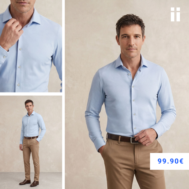 Camisa de vestir hombre celeste slim