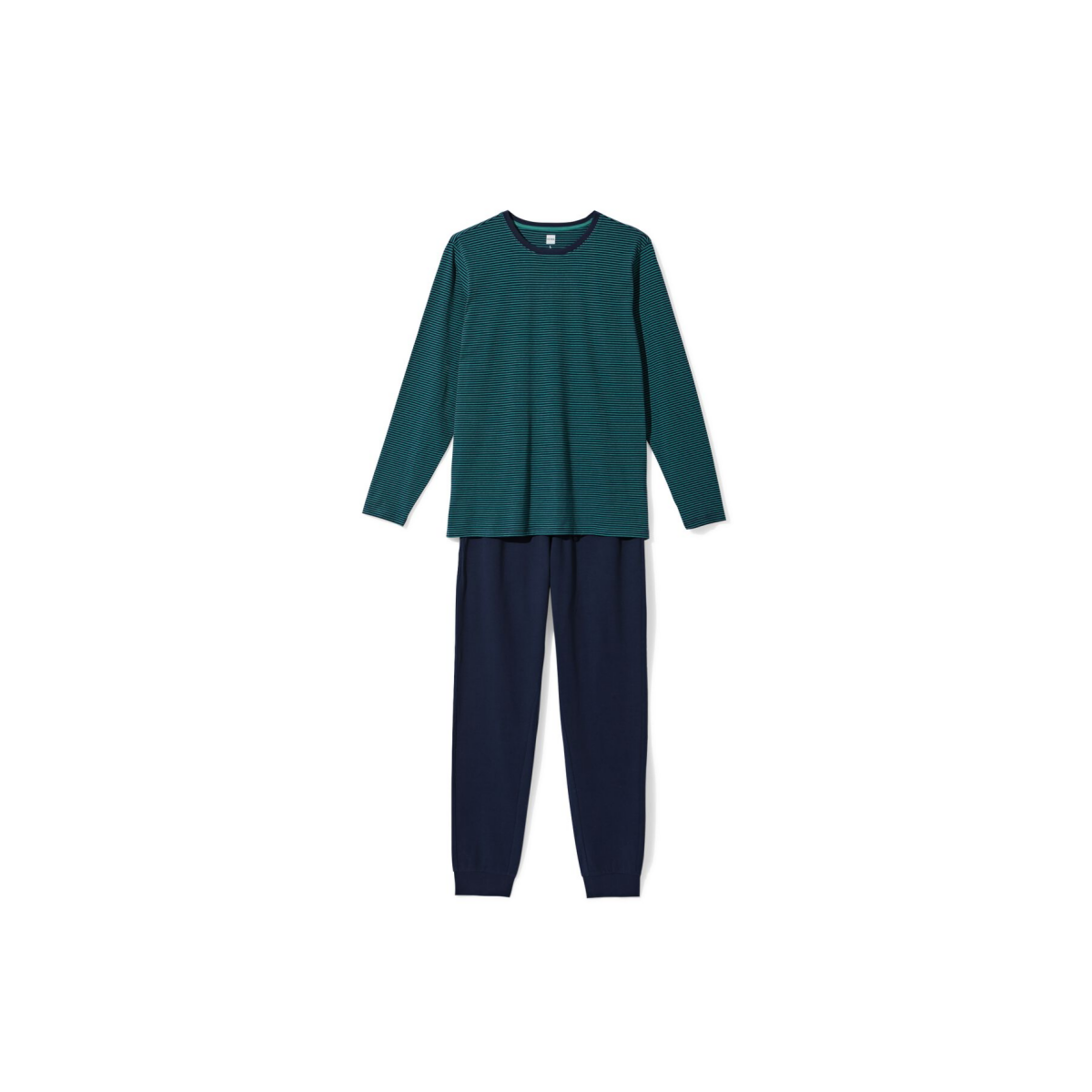 HEMA HEMA Herenpyjama Jesse Jersey Strepen Donkerblauw (donkerblauw)