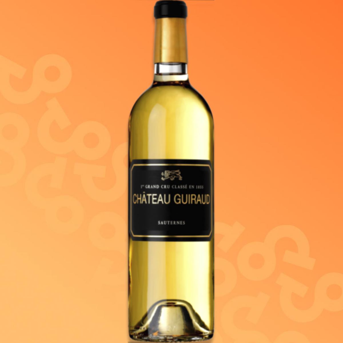 Bottle of Château Guiraud Sauternes sweet white wine 75 cl