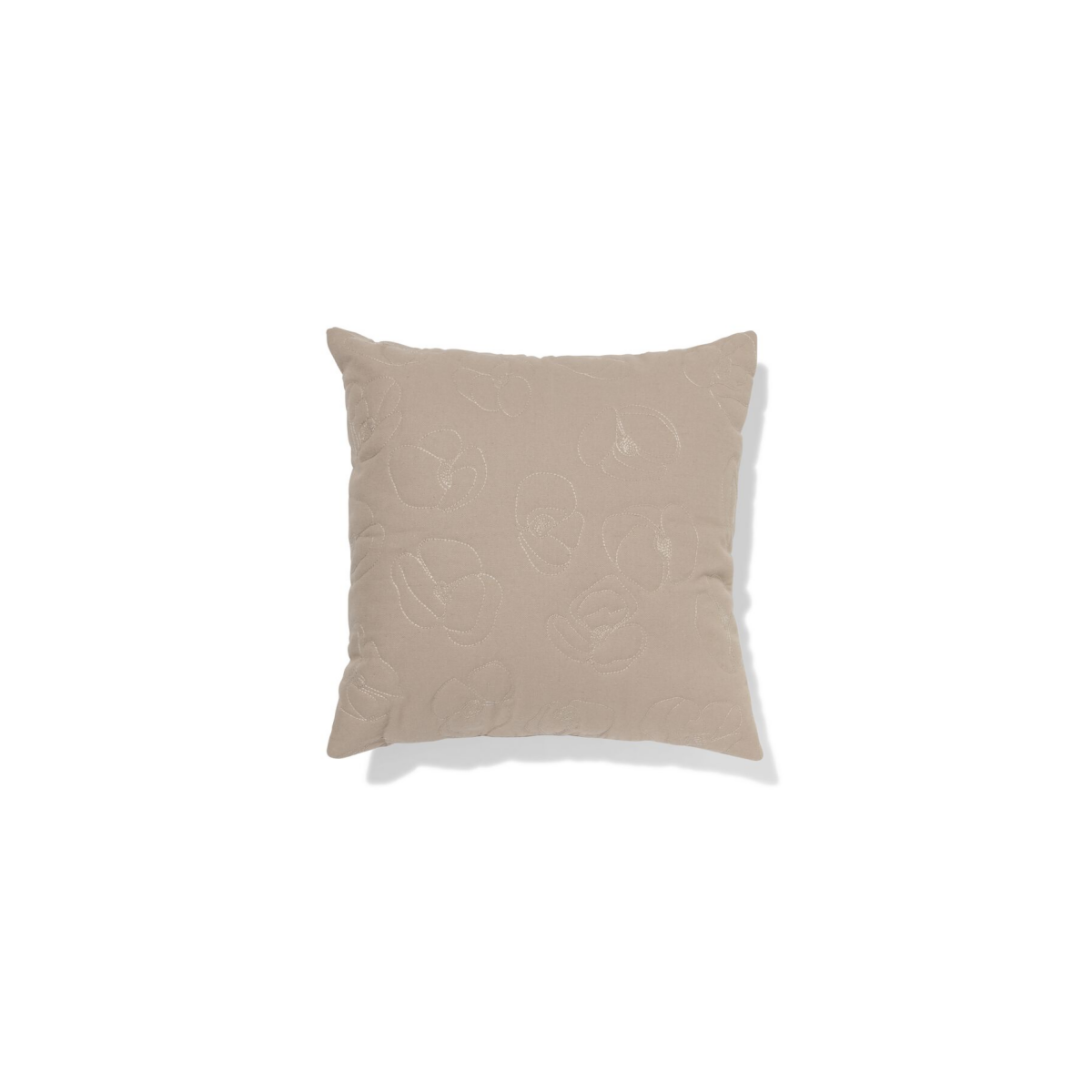 HEMA HEMA Kussen 40x40cm Katoen Bloemen Borduursel (taupe)