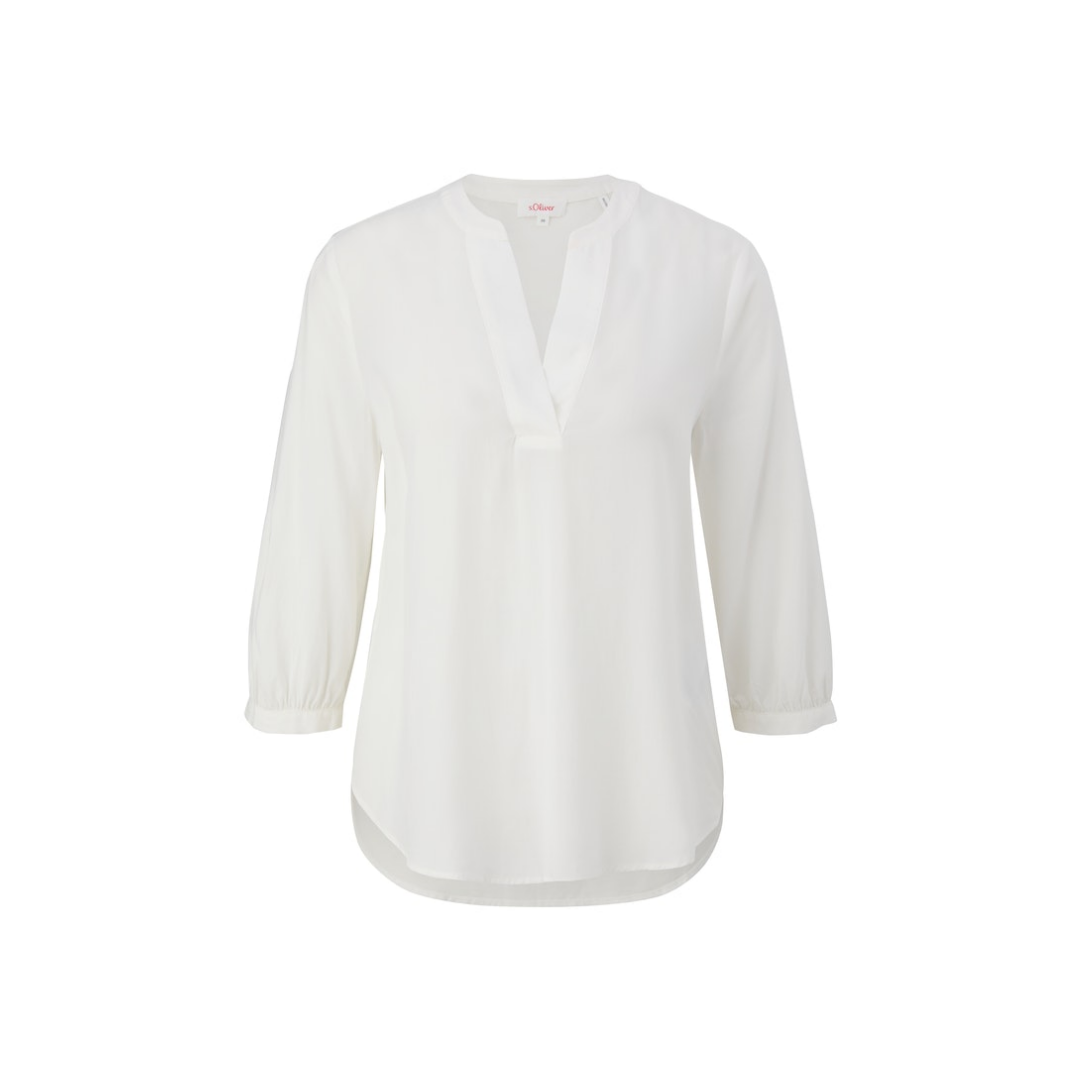 s.Oliver Tunika All-over-Print Viskose Creme