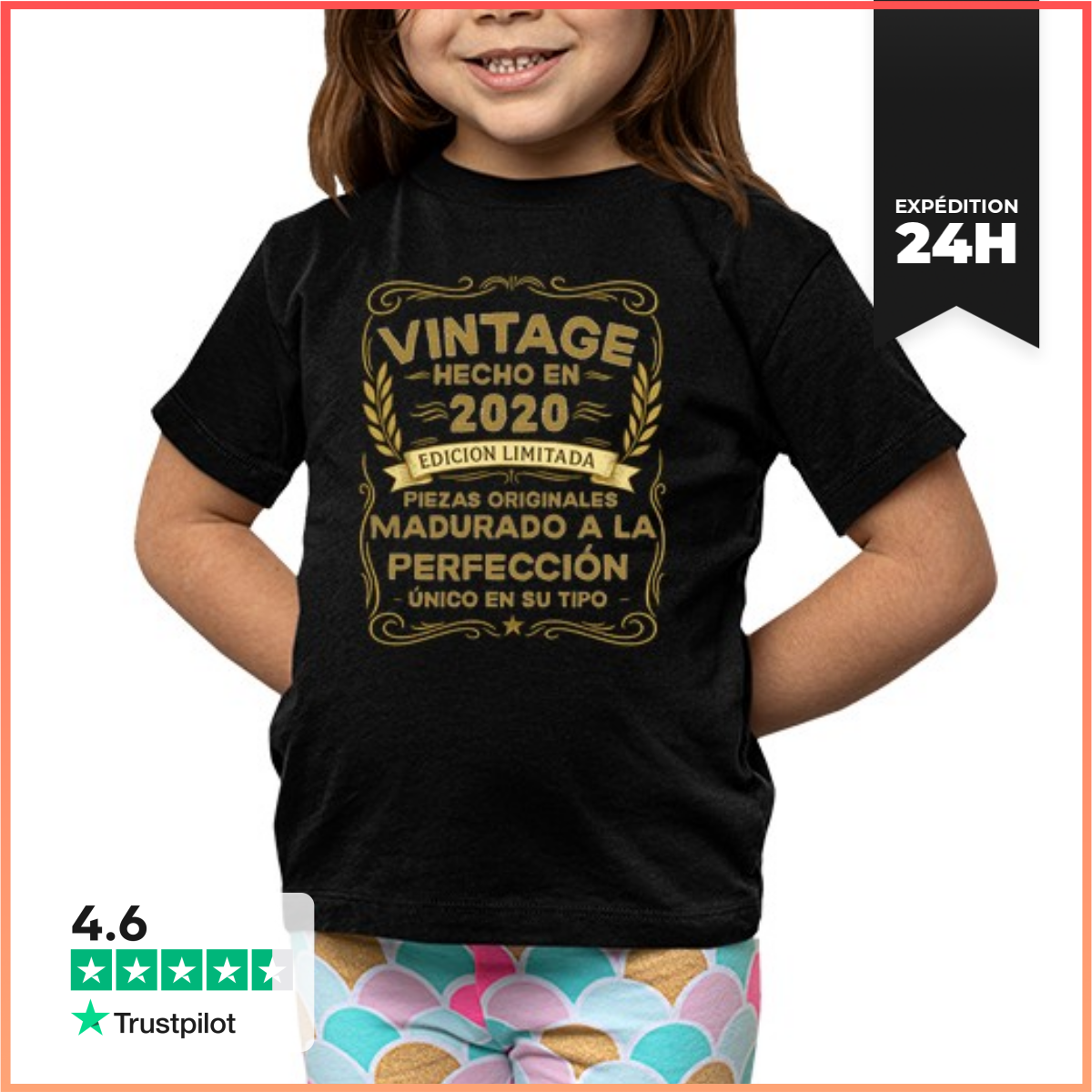 Tee Shirt Pour Enfant Manche Courte Vintage Fait En 2020 éDition LimitéE Cadeau Anniversaire 6 Ans Original-image