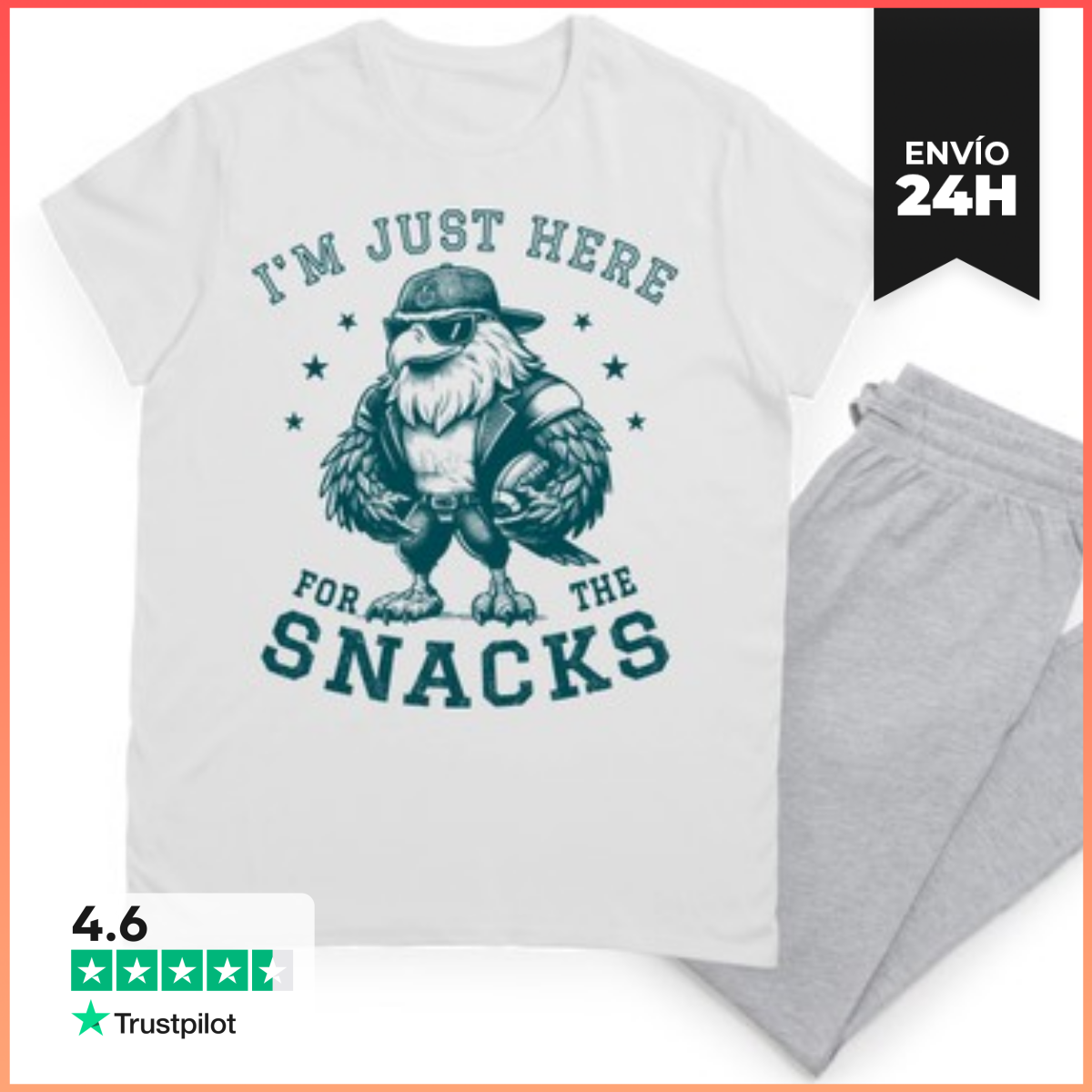 Pijama IM JUST HERE FOR THE SNACKS EAGLE laTostadora