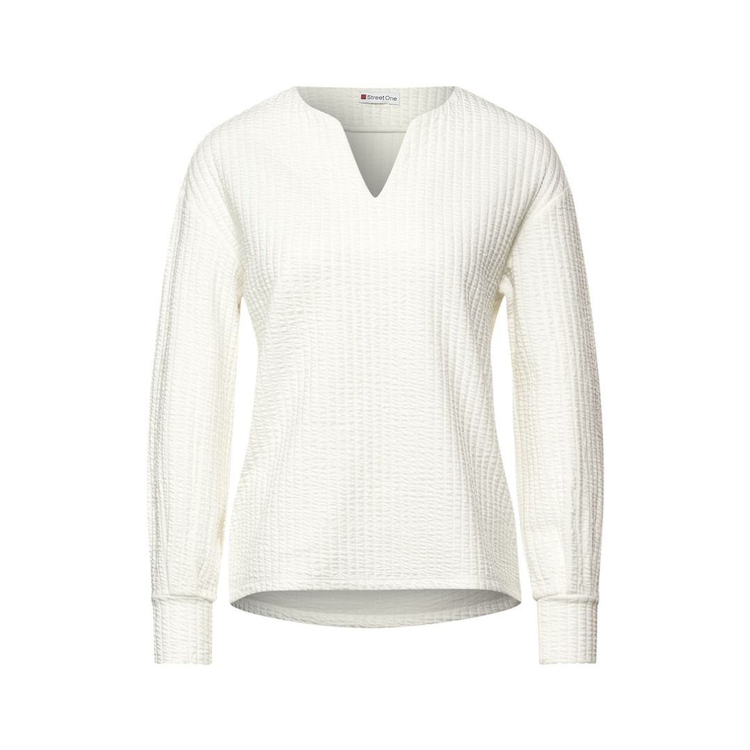 Street One - Damen Langarmshirt - Weiß - Größe: 44 - bei Tara-M