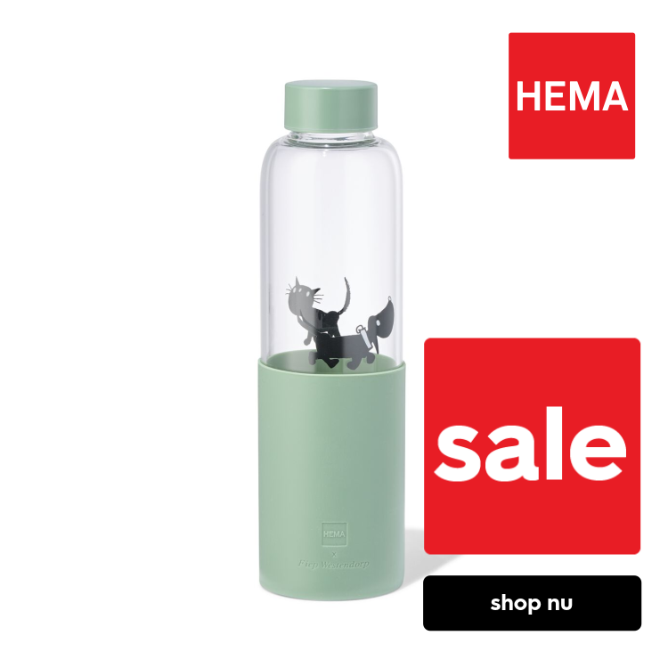 HEMA Takkie en Siepie drinkfles 550ml glas