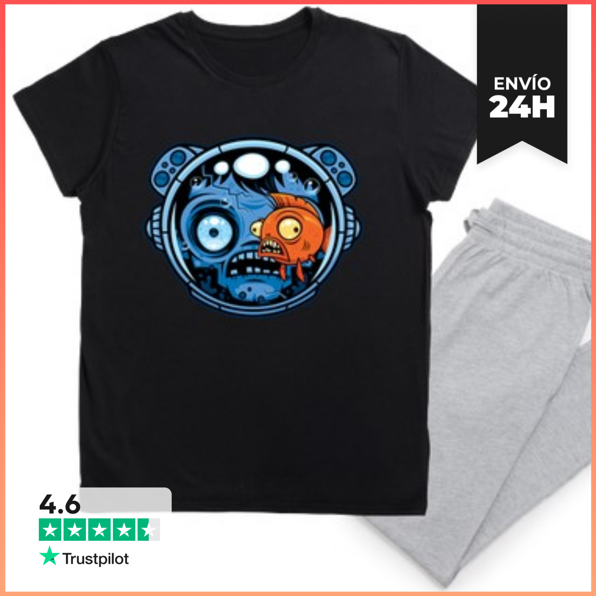 Pijama casco de pecera de astronauta zombi laTostadora