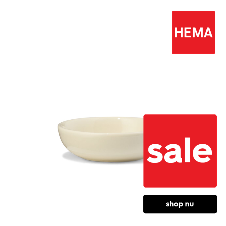 HEMA Schaaltje Ø8cm Knap new bone china geel (geel)