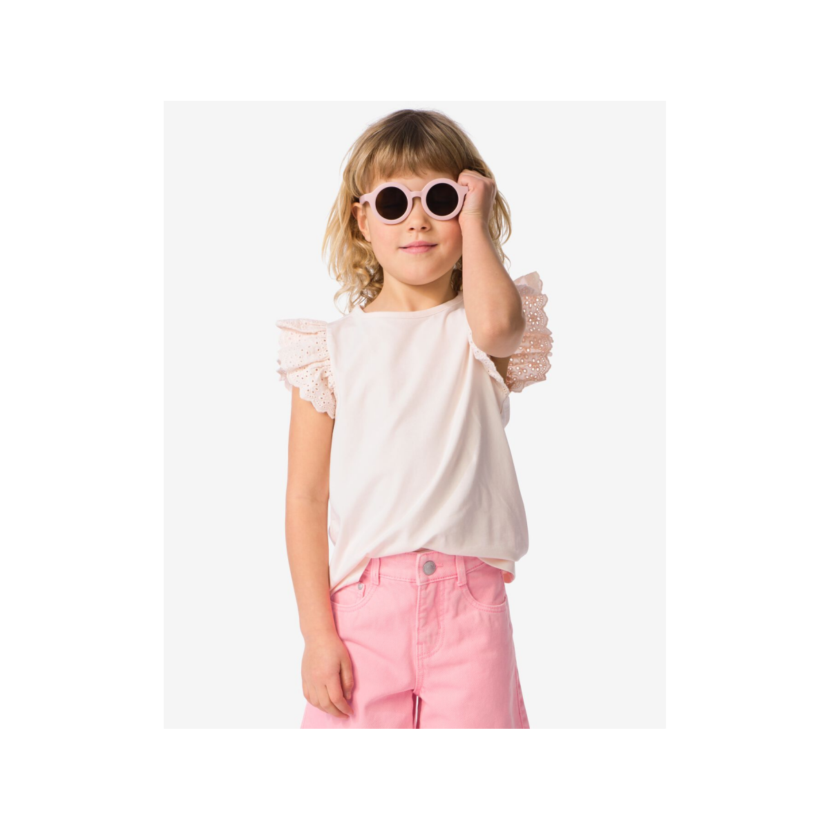 HEMA Kindersinglets jersey geborduurd - 2 stuks paars (paars)