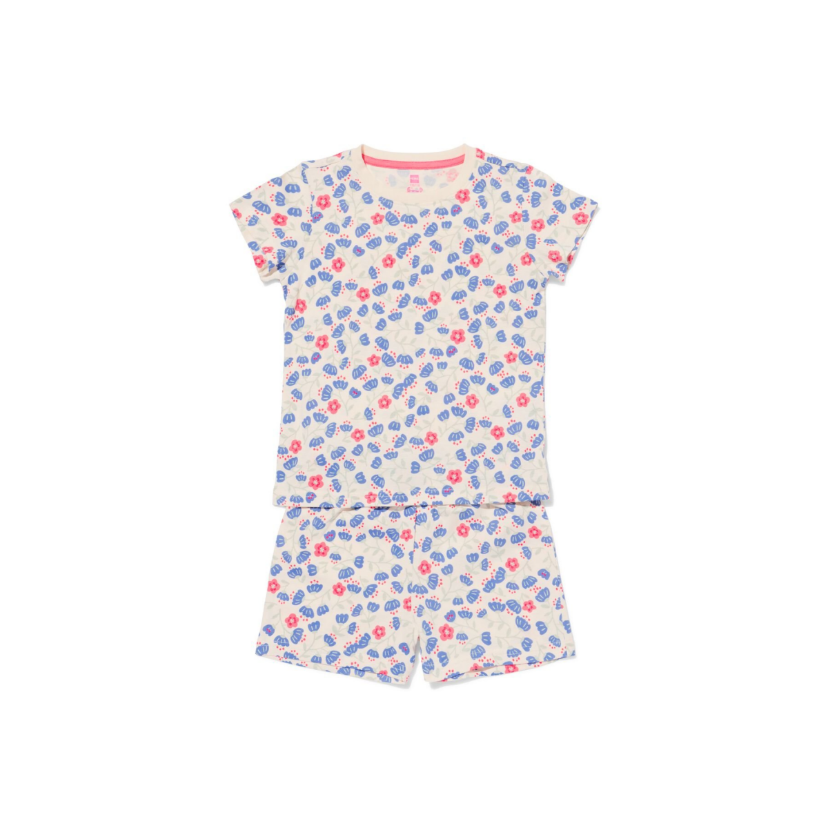 HEMA Kindershortama bloemen gebroken wit (gebroken wit)