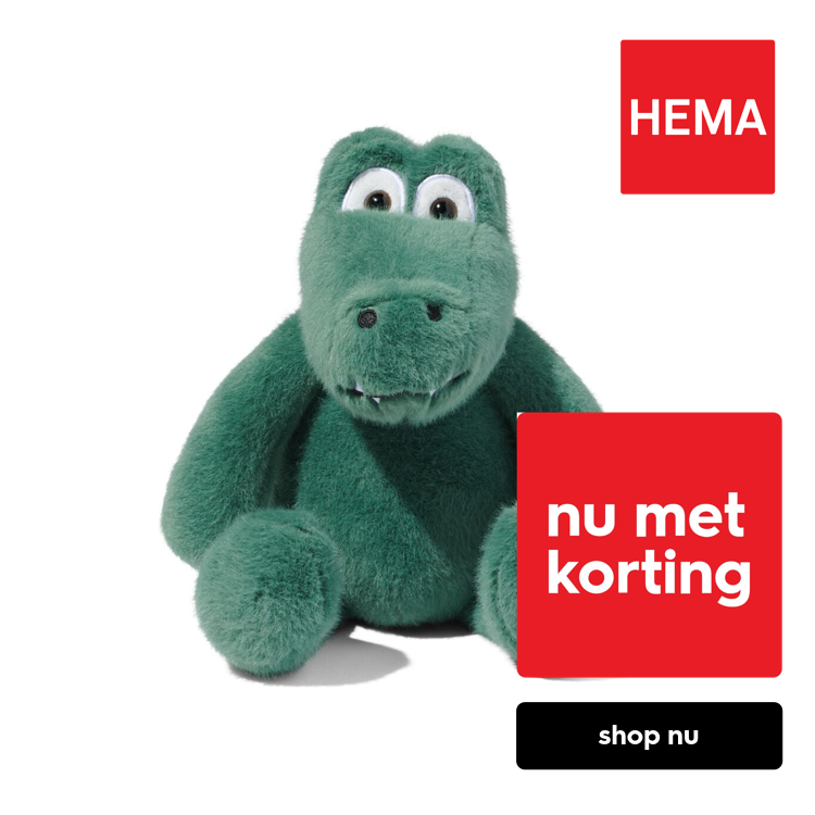 HEMA Lichtknuffel 22x22cm krokodil