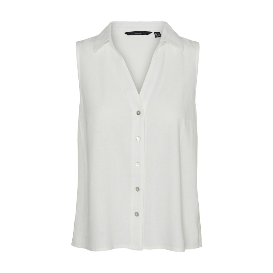 Vero Moda Bluse V-Neck Resort Collar Weiss